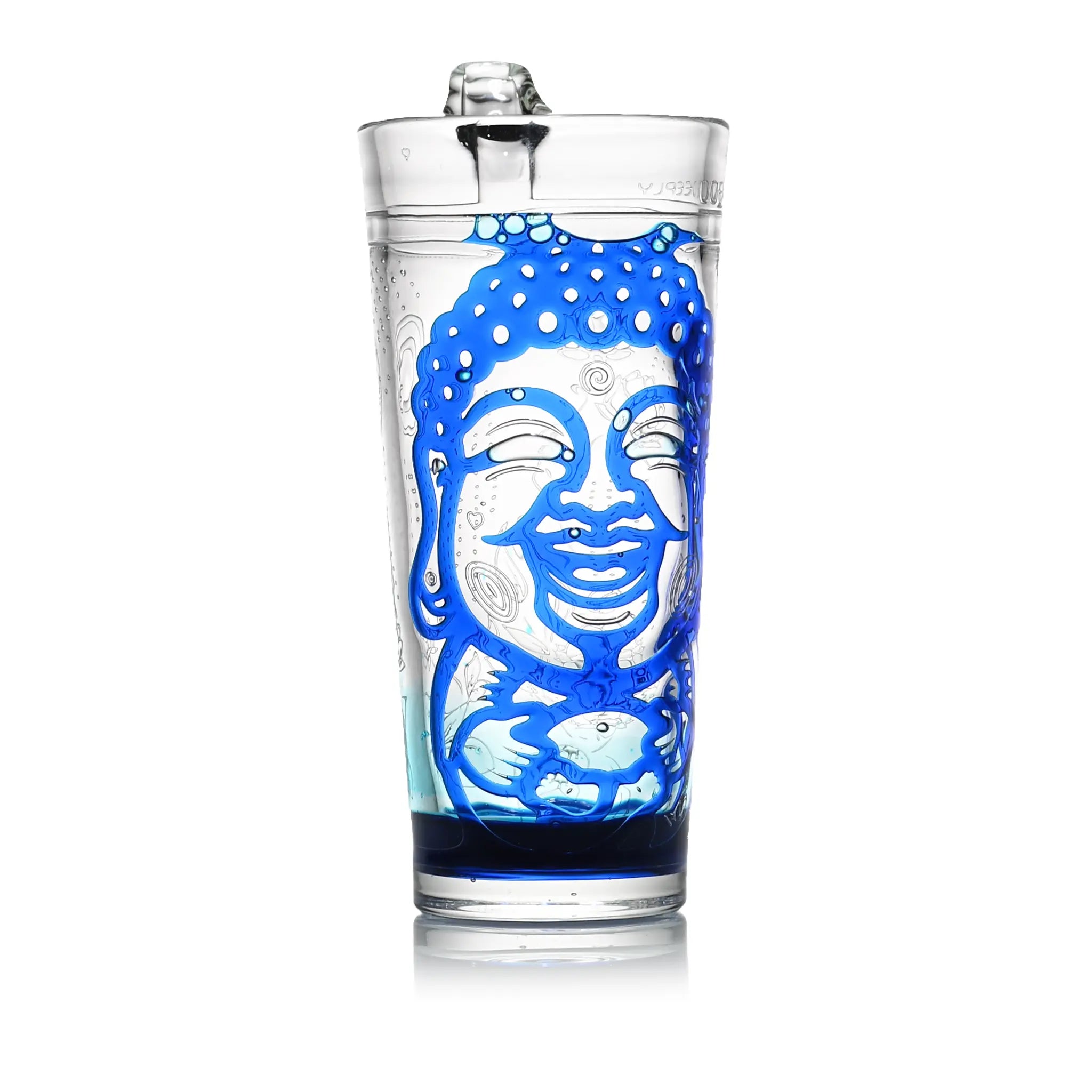 Laughing Buddha 7.5" Tall Tumbler with Built-in Straw