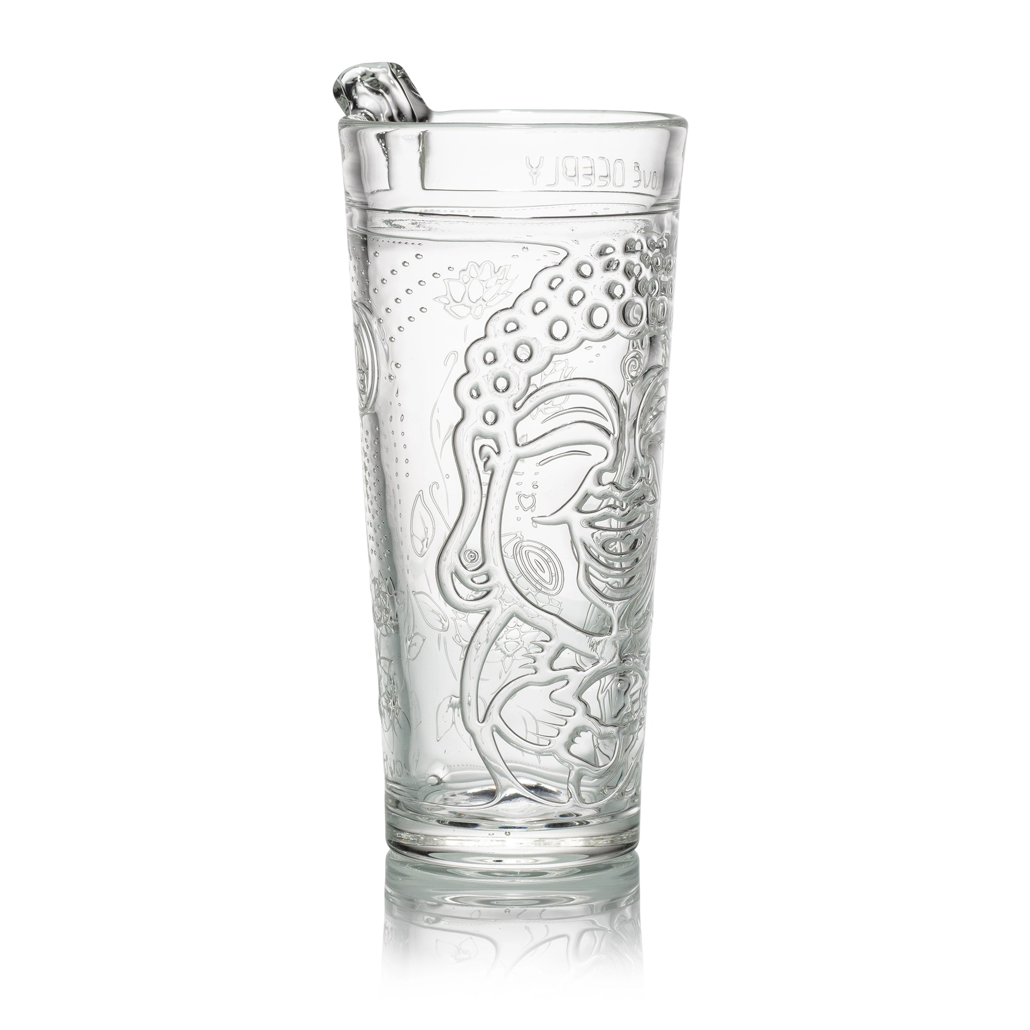 Laughing Buddha 7.5" Tall Tumbler with Built-in Straw